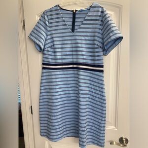 Draper James Navy Striped Dress Size 1X a-line knee length comfort